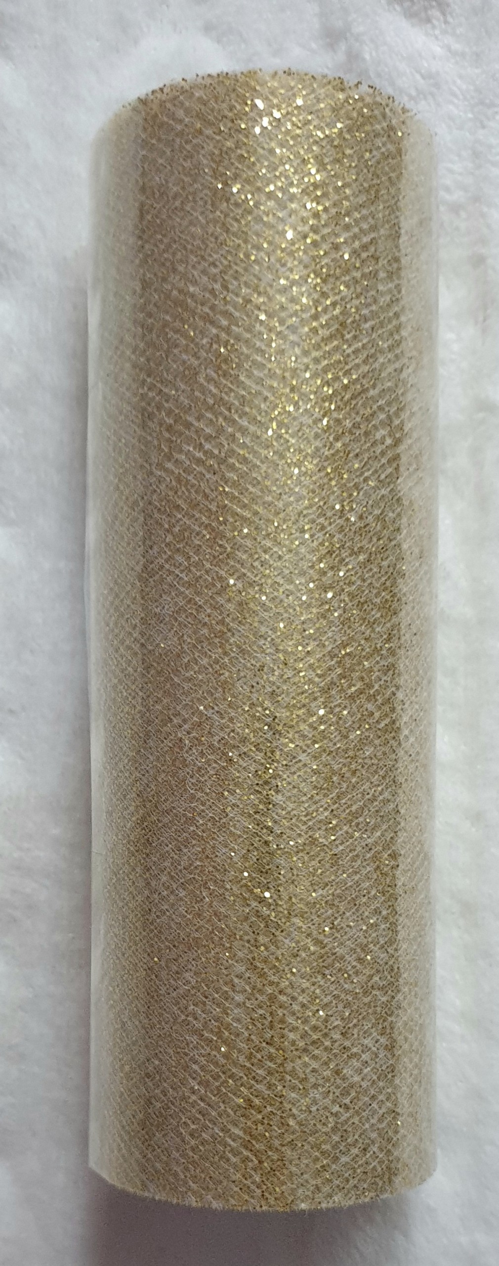 Tiul glittery 15cmx9m - złoty