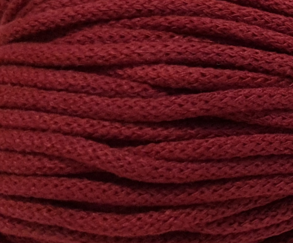 Sznurek bawełniany z rdzeniem 5mm kolor 177-bordowy