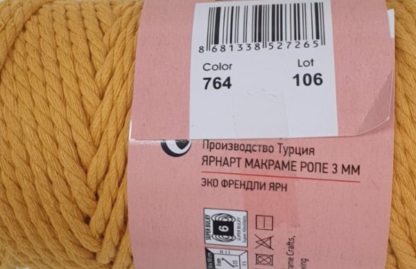 Sznurek makrama YarnArt Macrame Rope 3mm kol.764