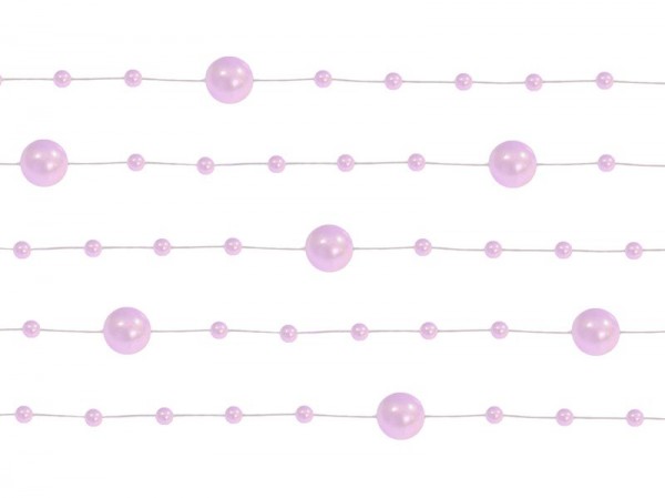 Girlanda perłowa różowa 1.3m 5szt.