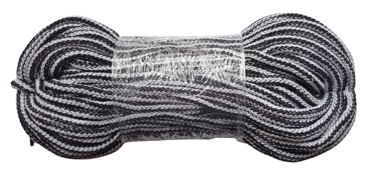 Sznurek bawełniany z rdzeniem 5mm, kol. biało-czarny