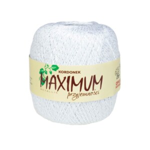 Kordonek Maximum Metalic biało- srebrny