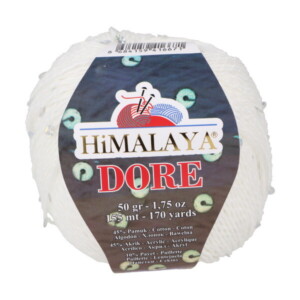 Włóczka Himalaya Dore 61401/ 45% bawełna, 45% akryl, 10% cekiny